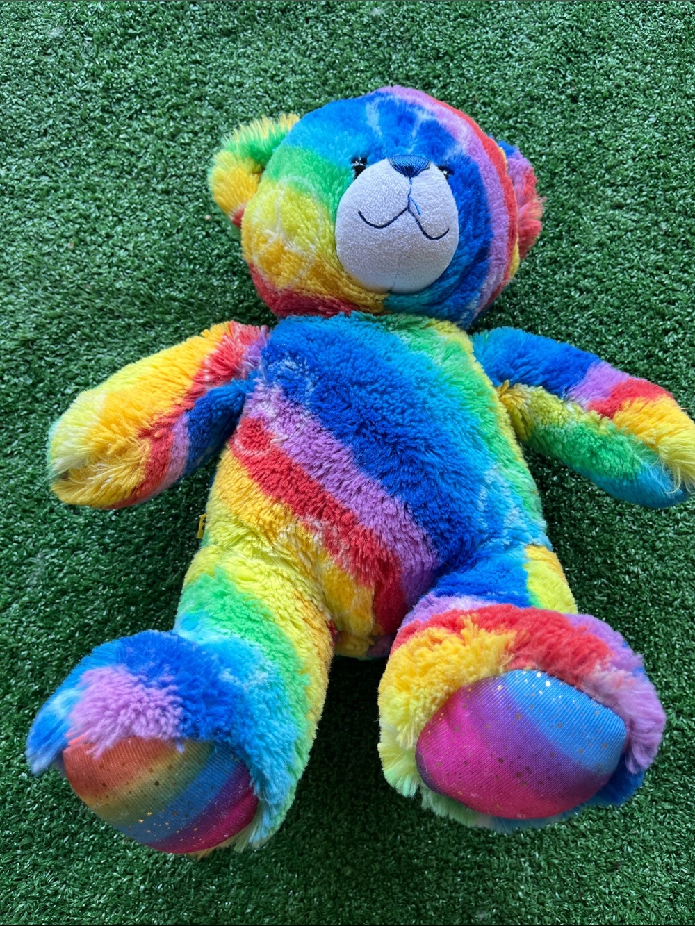 Build-A-Bear Workshop Rainbow bear with peace ☮️